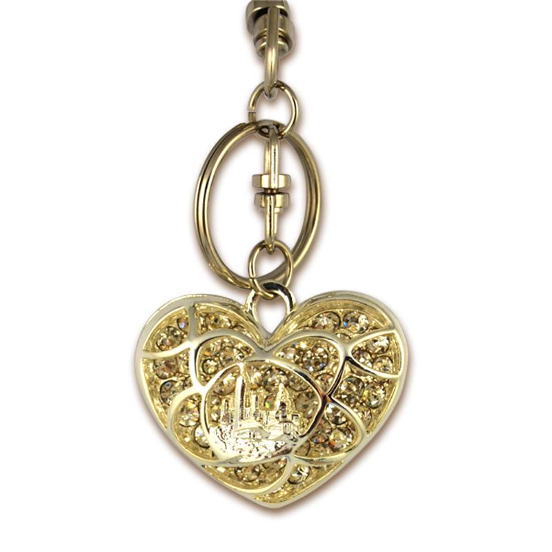 Custom Design Your Own Keyring Heart Shape Bling Key Chain