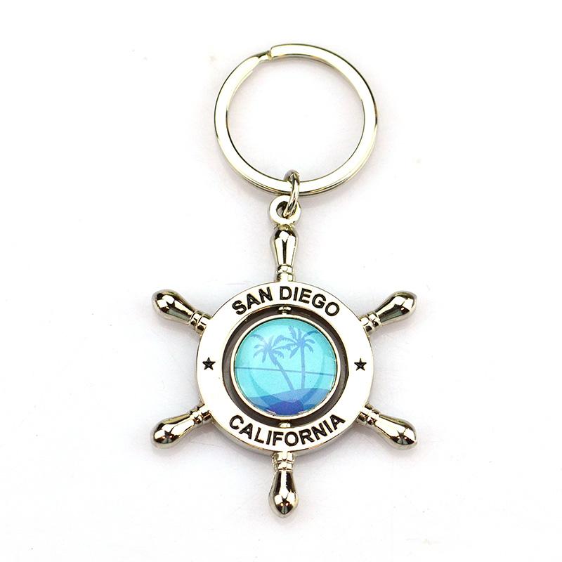 Kering Factory Custom Bulk Personalised Spinner Matel Keychain