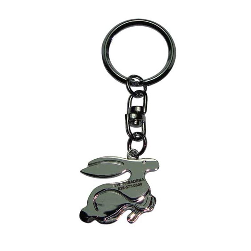 Wholesale Keyring Custom 3D Metal Plated Nickel Rabbit Keychain