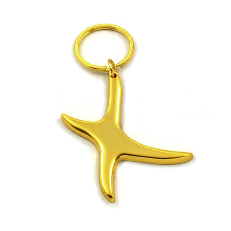 Customized Bone Shaped Metal Plated Gold Keychain Wholesale