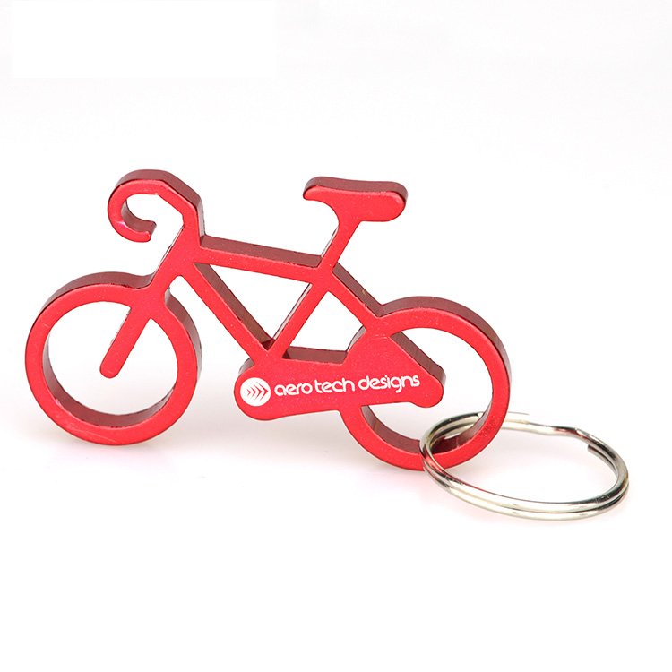 Keyring Maker Custom Metal Aluminum Bicycle Keychain With Opener