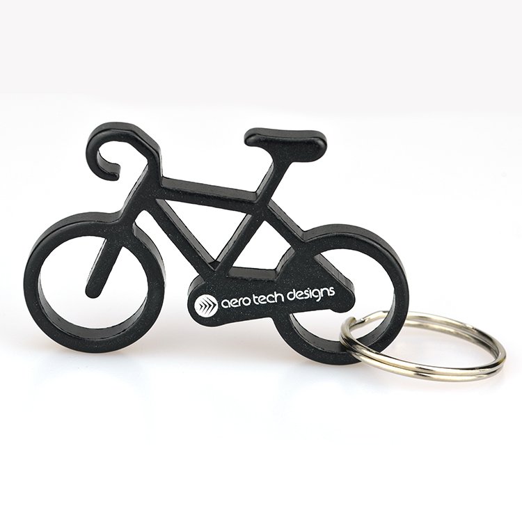 Keyring Maker Custom Metal Aluminum Bicycle Keychain With Opener