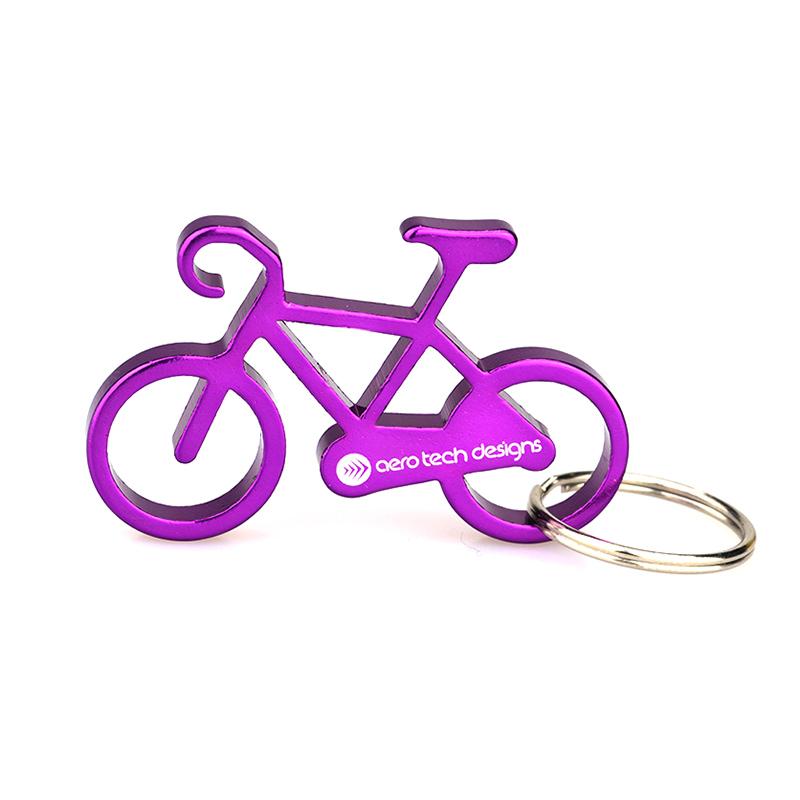 Keyring Maker Custom Metal Aluminum Bicycle Keychain With Opener