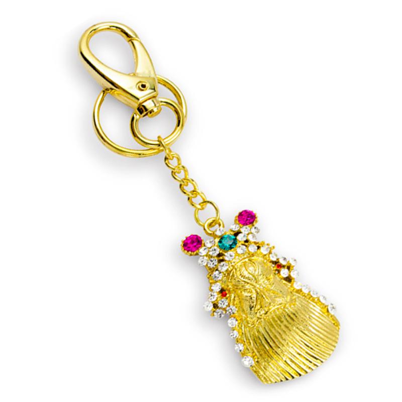 Customized Metal Plated Gold Pig Shaped Jewelry Keychain Wholesale