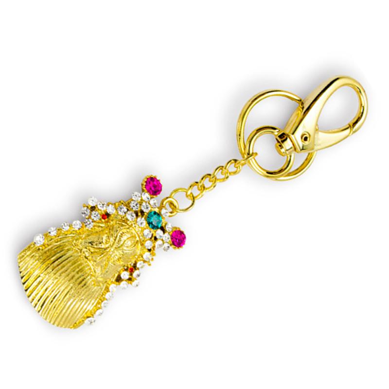 Customized Metal Plated Gold Pig Shaped Jewelry Keychain Wholesale