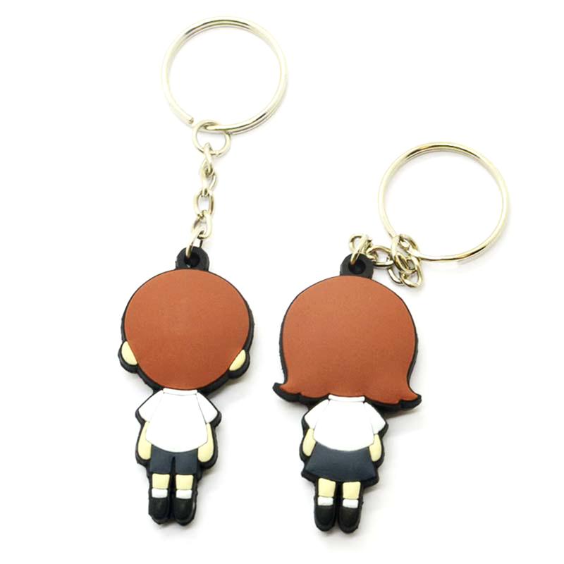 Customized Design Your Own Soft Pvc Couple Llaveros Lover Keychain