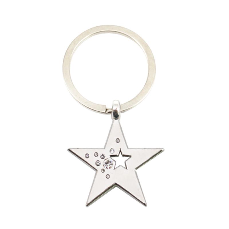Artigifts Custom Metal Star Shape Key Ring Holder With Rhinestone