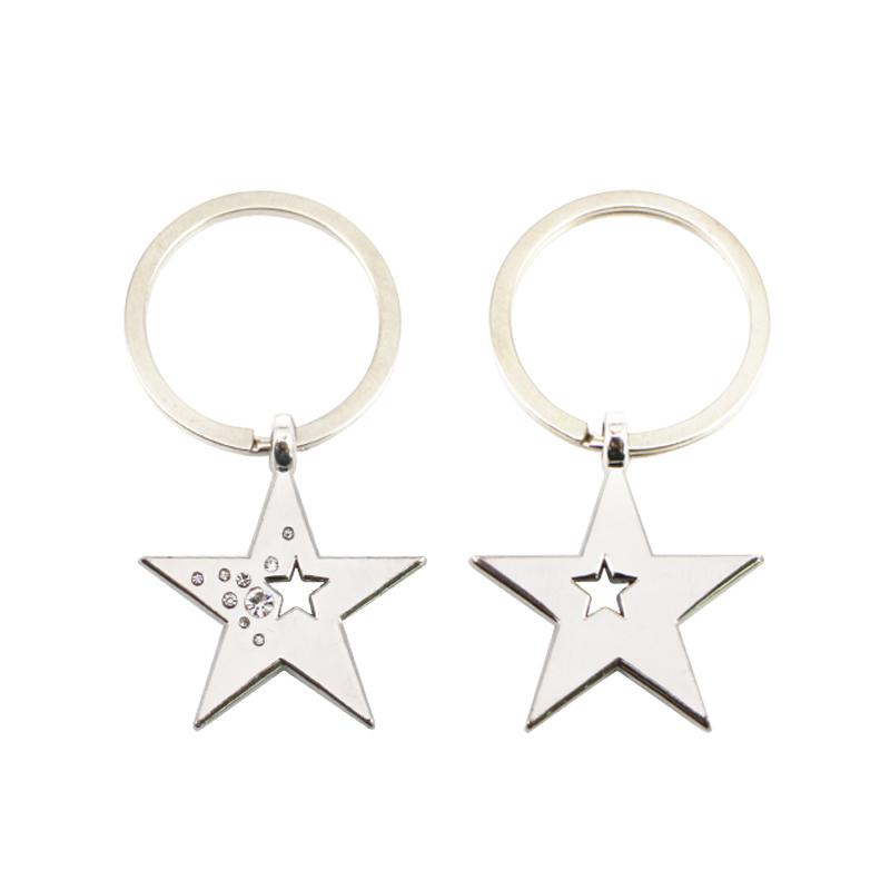 Artigifts Custom Metal Star Shape Key Ring Holder With Rhinestone