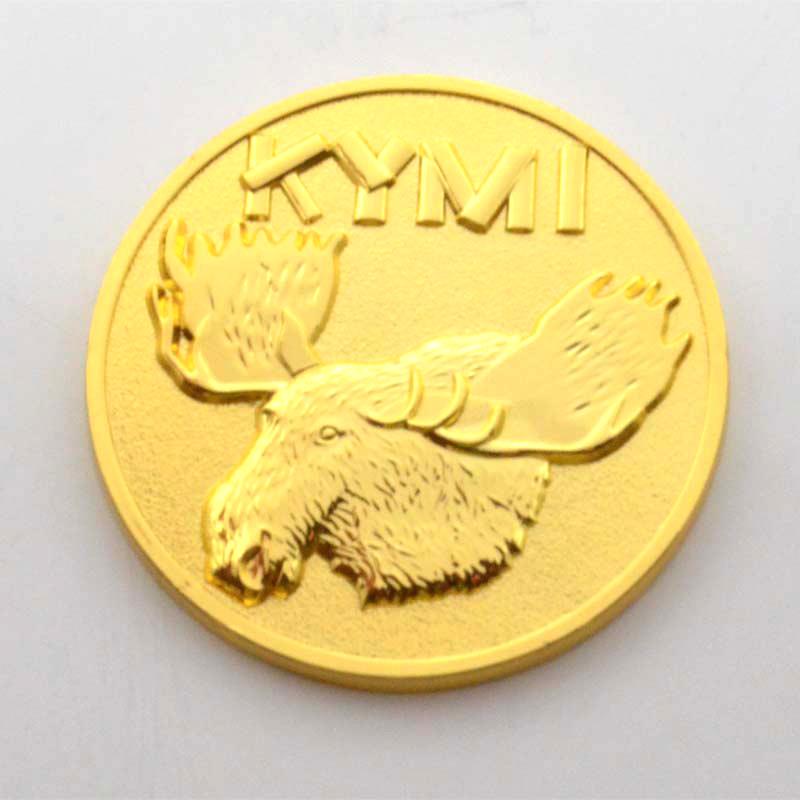 Free Sample Factory Custom Logo Metal Plated Gold Coin