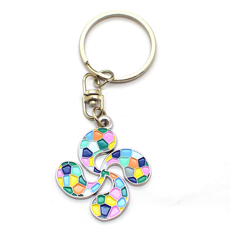 Promotional Flower Shape Metal Enamel Personalized Key Ring