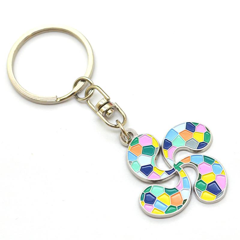 Promotional Flower Shape Metal Enamel Personalized Key Ring