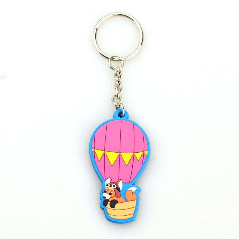 China Factory Custom Bulk 3D Soft Rubber Oval Keychain