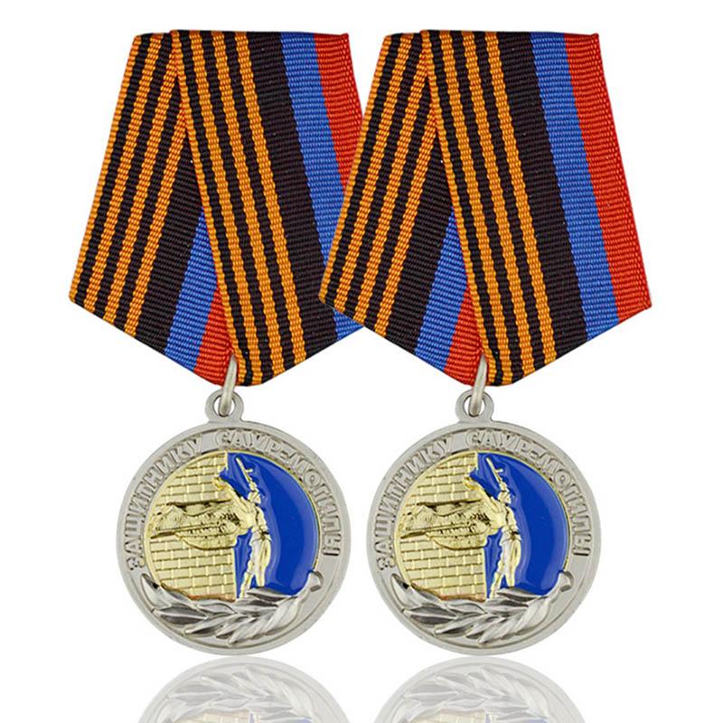 No Minimum Sale Metal Enamel Custom Logo Sports Medal Ribbon