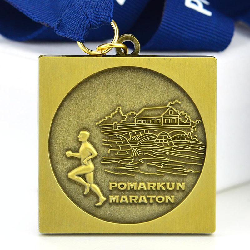 Factory Make Metal Gold Running Medals Custom Medal With Ribbon