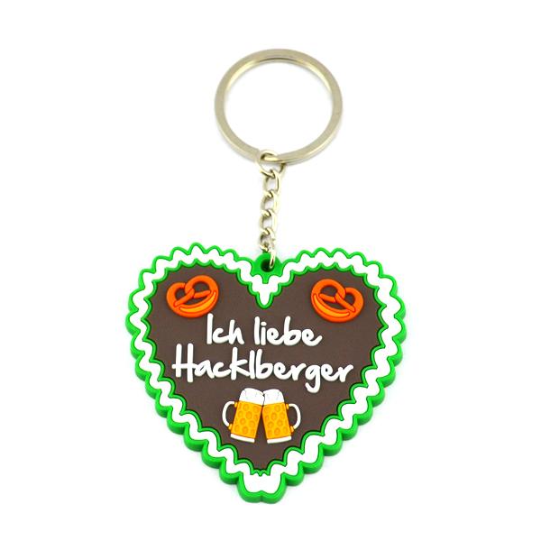 Custom Keychain Cheap 2D Rubber Soft Pvc Heart Key Ring