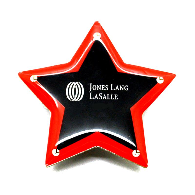 Lapel Pin Factory Cheap Custom Heart Light Flashing Led Badge