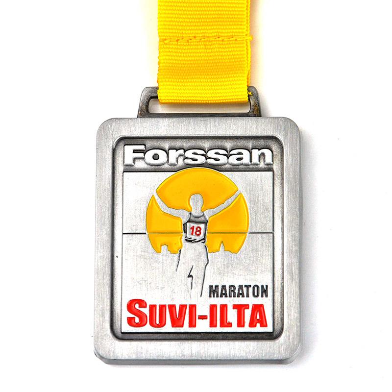 Custom Marathon Finisher Medals Metal Silver Souvenir Medal
