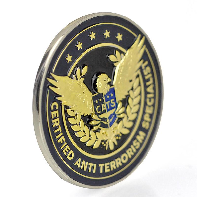 Custom Metal Enamel 3D American Eagle Tungsten Gold Coin