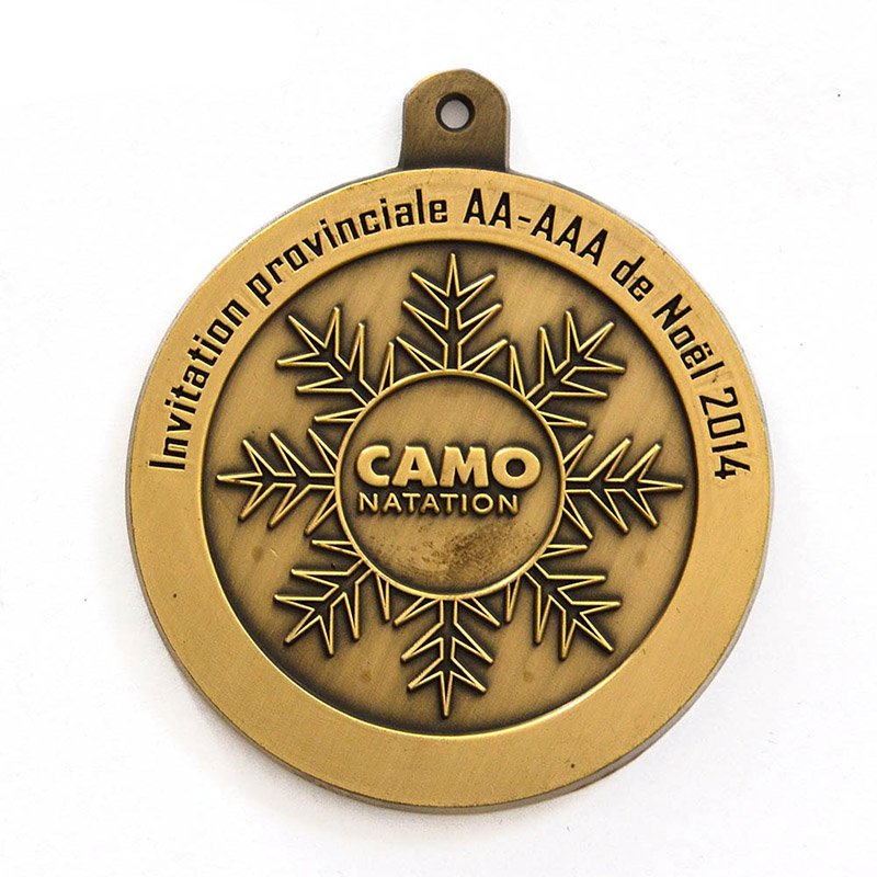 Oem Custom Double Side Design Stamp Copper Dog Medal