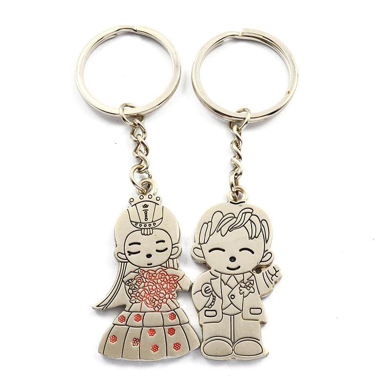 Oem Promotion Gift Pair Keyring Wedding Keychain For Couples
