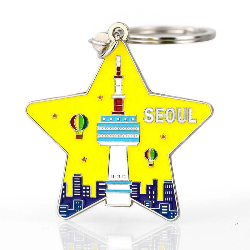 Key Chain Supplier Custom Keychain Metal Star Shaped Key Ring