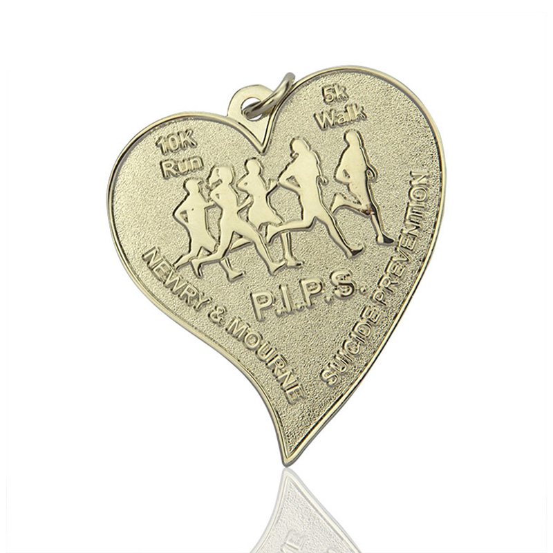 Oem Heart Shaped Metal Sports Race Medal Custom Finisher Medal