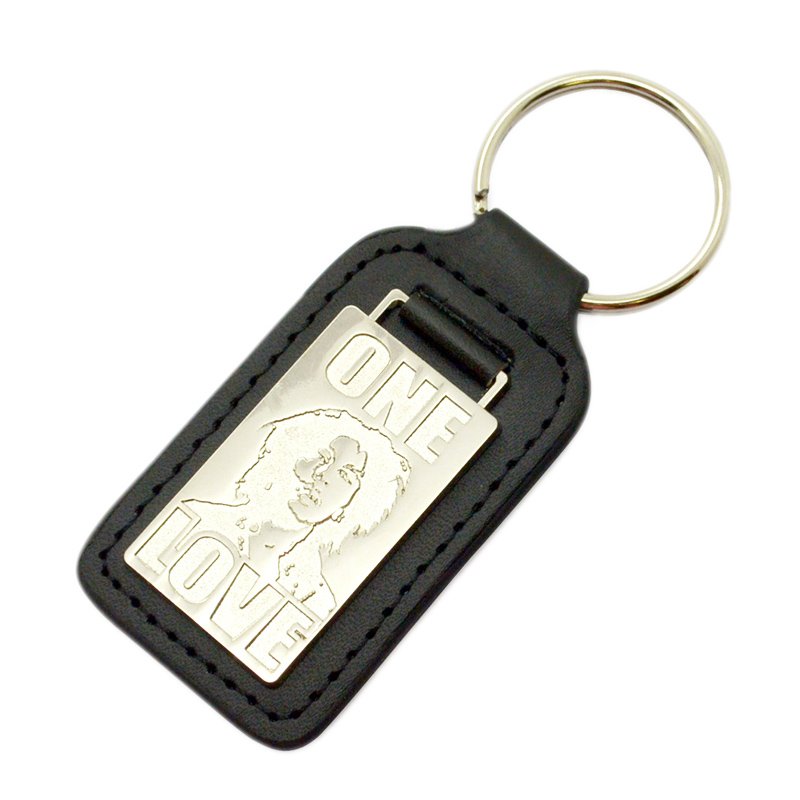 Custom Leather Promotional Keychain Blank Genuine Keyring Leather