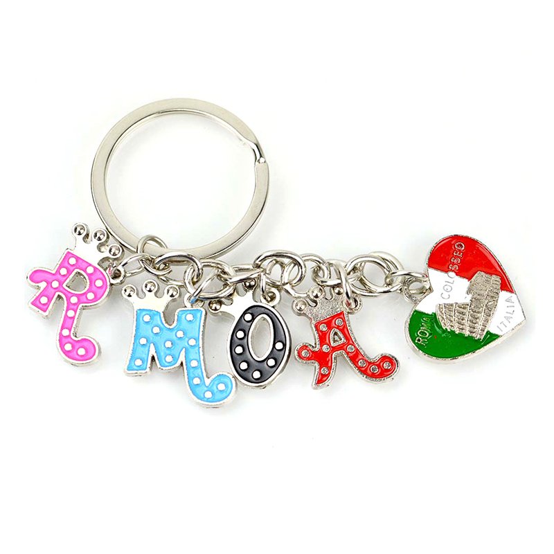 Oem Keychain Manufacturer Custom Metal Enamel Heart Keyring