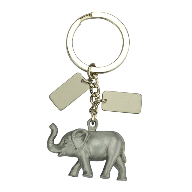 Custom 3D Metal Elephant Keychain Thailand Animal Keyring