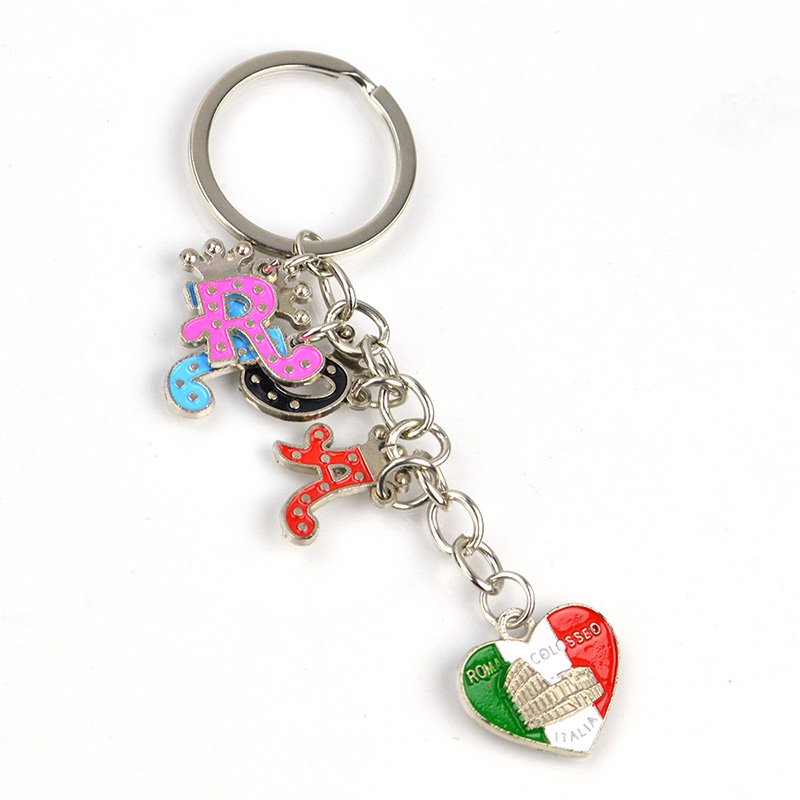 Custom Roma Souvenir Key Chain Metal Keychain Engraving