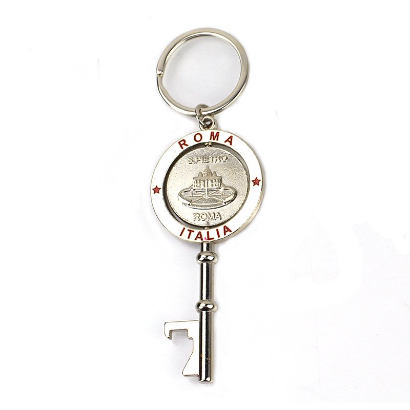 Rotating Keychain Metal Custom Key Shaped Souvenir Key Chain