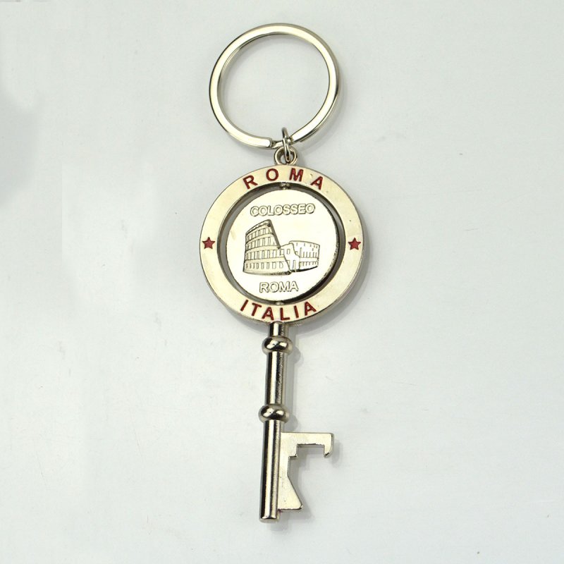 Rotating Keychain Metal Custom Key Shaped Souvenir Key Chain