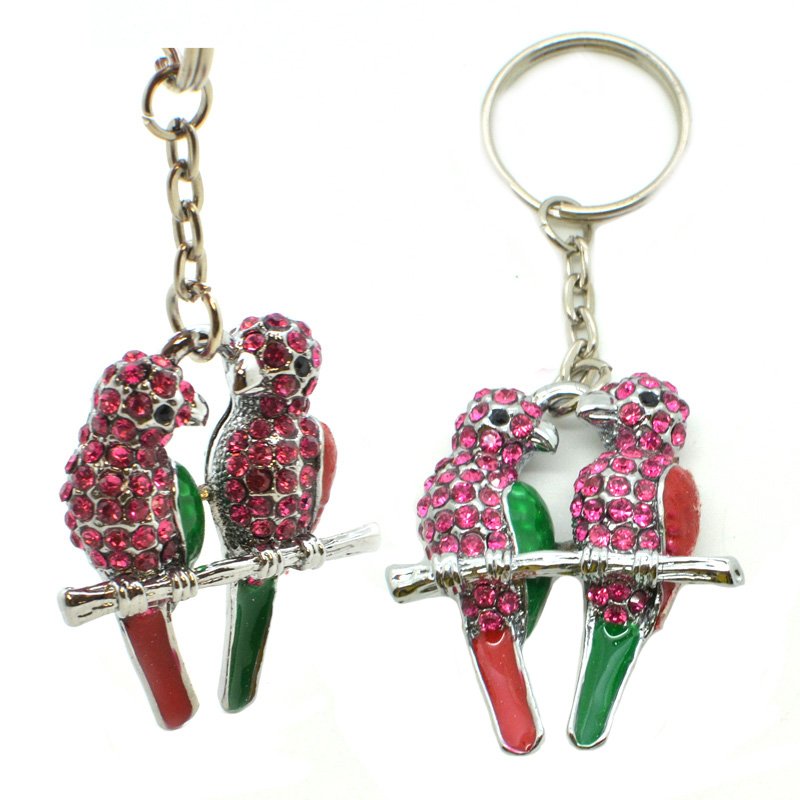 Metal Keychain 3D Animal Rhinestone Keyring Jewelry Key Chain