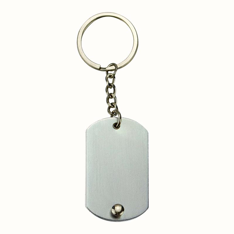Metal Plate Keychain Custom Cheap Dog Tag Key Chain Ring