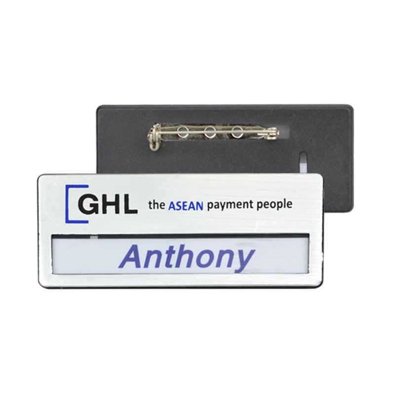 No Minimum Custom Logo Blank Plastic Name Badges With Pin