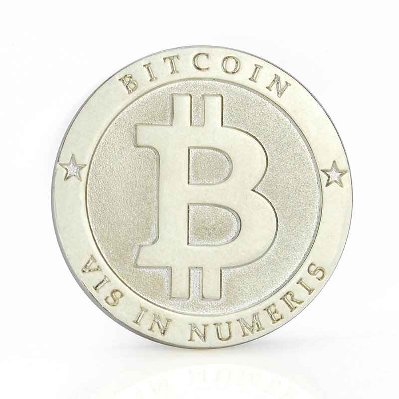 Bitcoin Commemorative Coin Metal Plated Silver Bit Coin