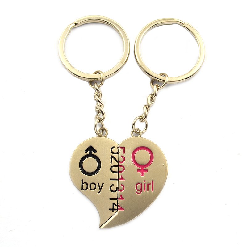 Custom Heart Personalized Keychains For Couples Key Chain