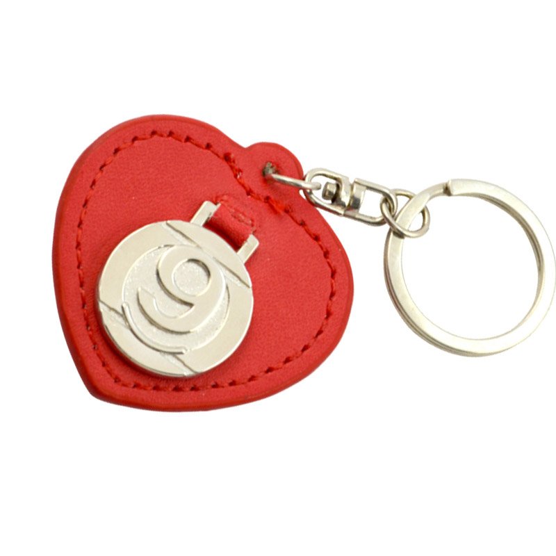 Custom Heart Key Holder Leather Keychain Pu Key Chain