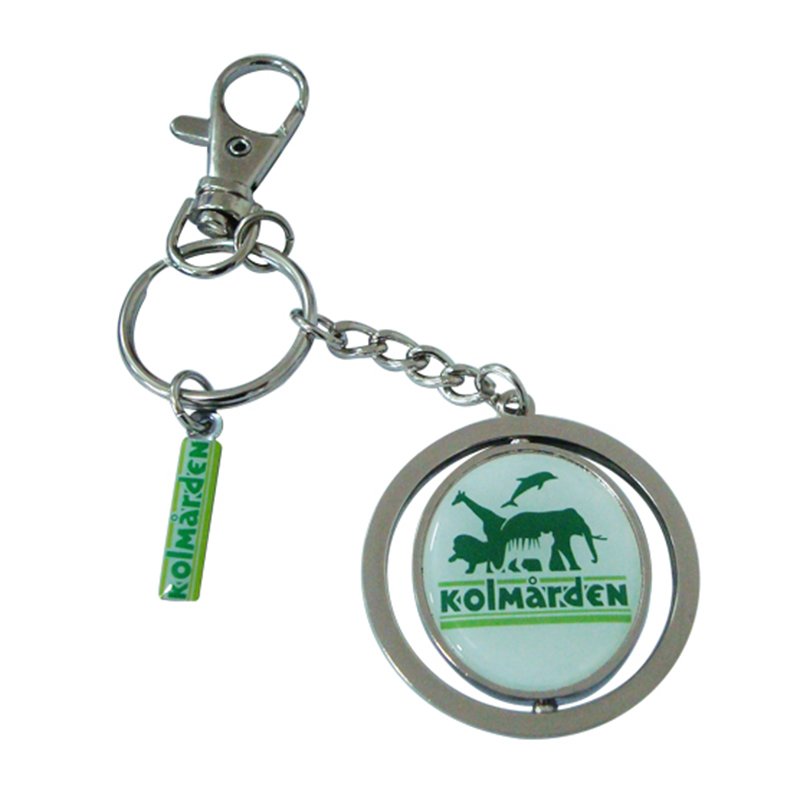 Custom Mens Key Holder Metal Spinner Keychain Printed Key Rings