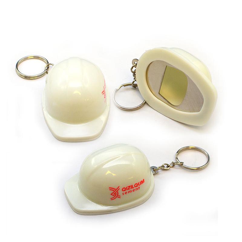 Custom Helmet Key Holder Plastic Bottle Opener Keychain