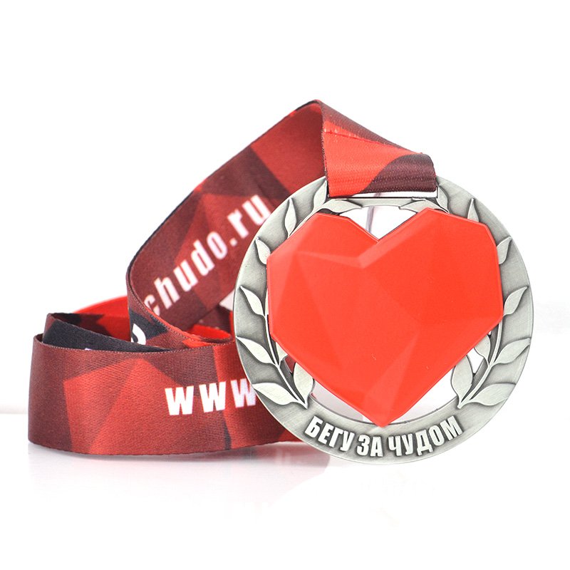 Custom 3D Medal Factory Direct Wholesale Heart Logo Medal