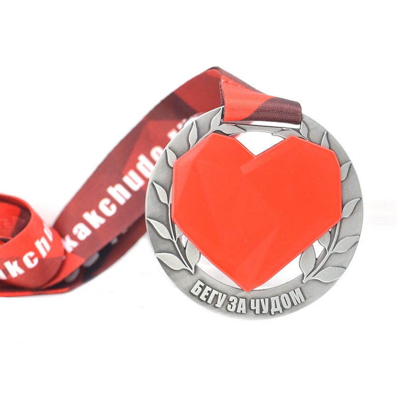 Custom 3D Medal Factory Direct Wholesale Heart Logo Medal