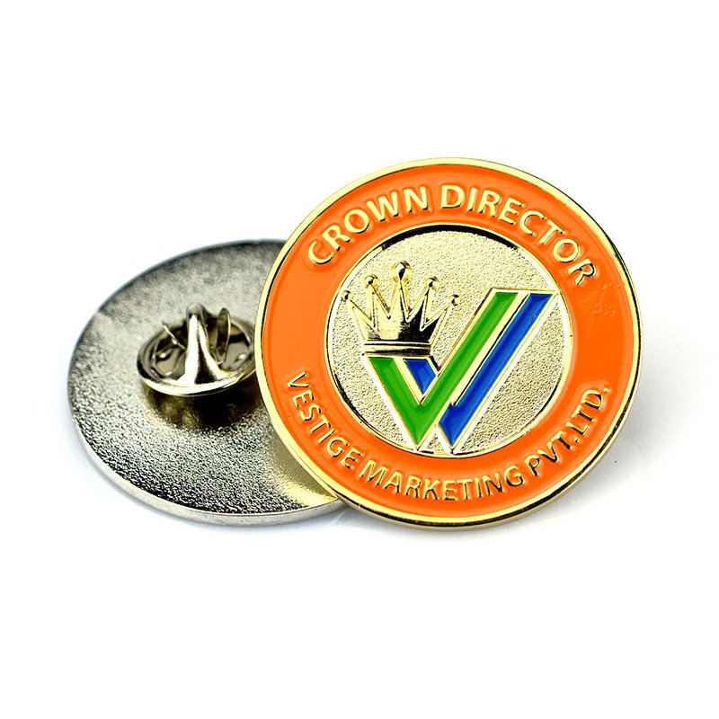 Factory Direct Sale Round Lapel Pin Custom Metal Enamel Pin