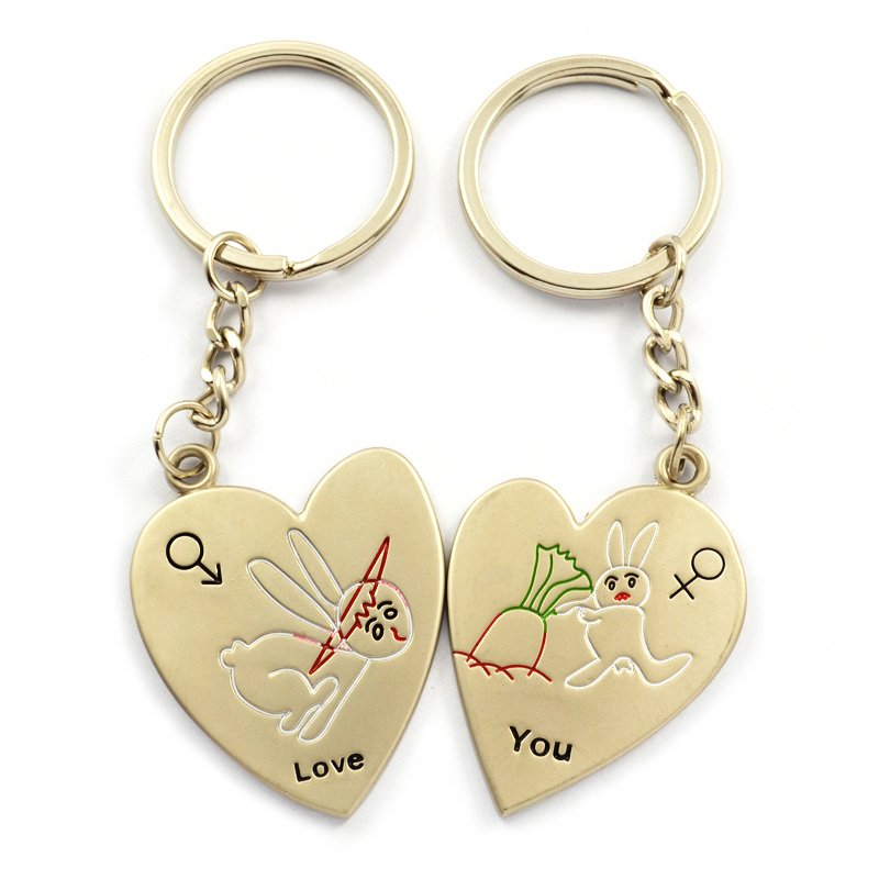 Custom Made Married Keychain Metal Couple Key Chains