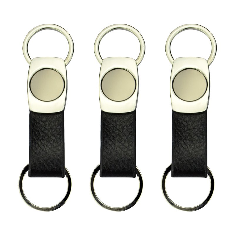 Key Ring Factory Custom Logo Pu Leather Keychain Shopping Bag