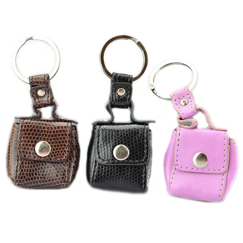 Key Ring Factory Custom Logo Pu Leather Keychain Shopping Bag