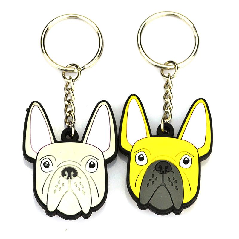 Handmade Bulldog Faux Leather Keychain & Handmade Personalised 