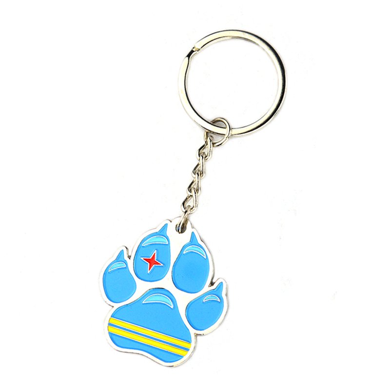 Bulk Mens Keychain Custom Enamel Key Chain Paw Shape Key Ring