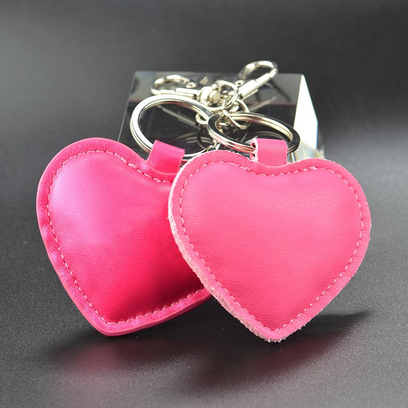 Bulk Lady Keychain Pu Leather Custom Heart Shape Key Chain