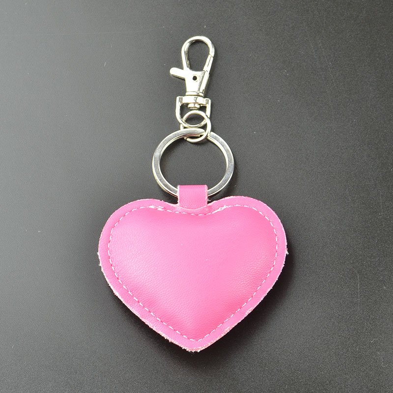 Bulk Lady Keychain Pu Leather Custom Heart Shape Key Chain